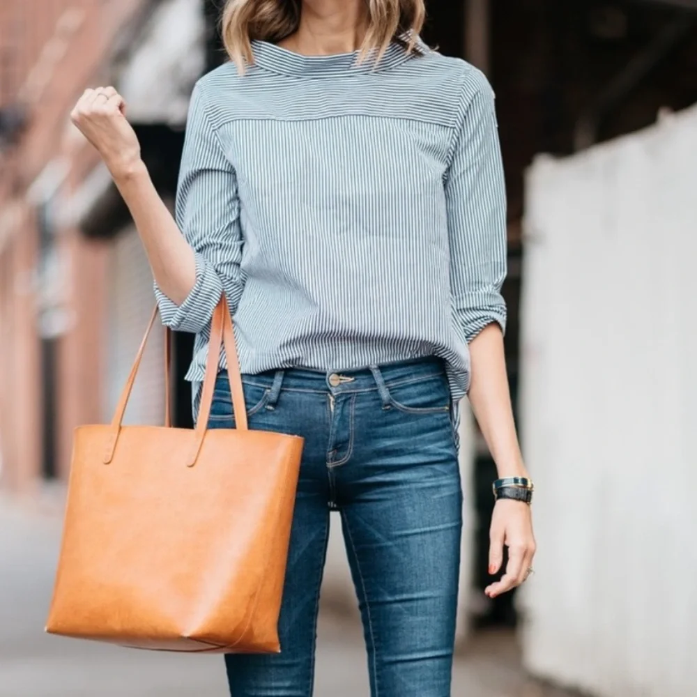 J. Crew 100% Cotton High-Low Poplin Long Sleeve Top Size 00 - Picture 4 of 9